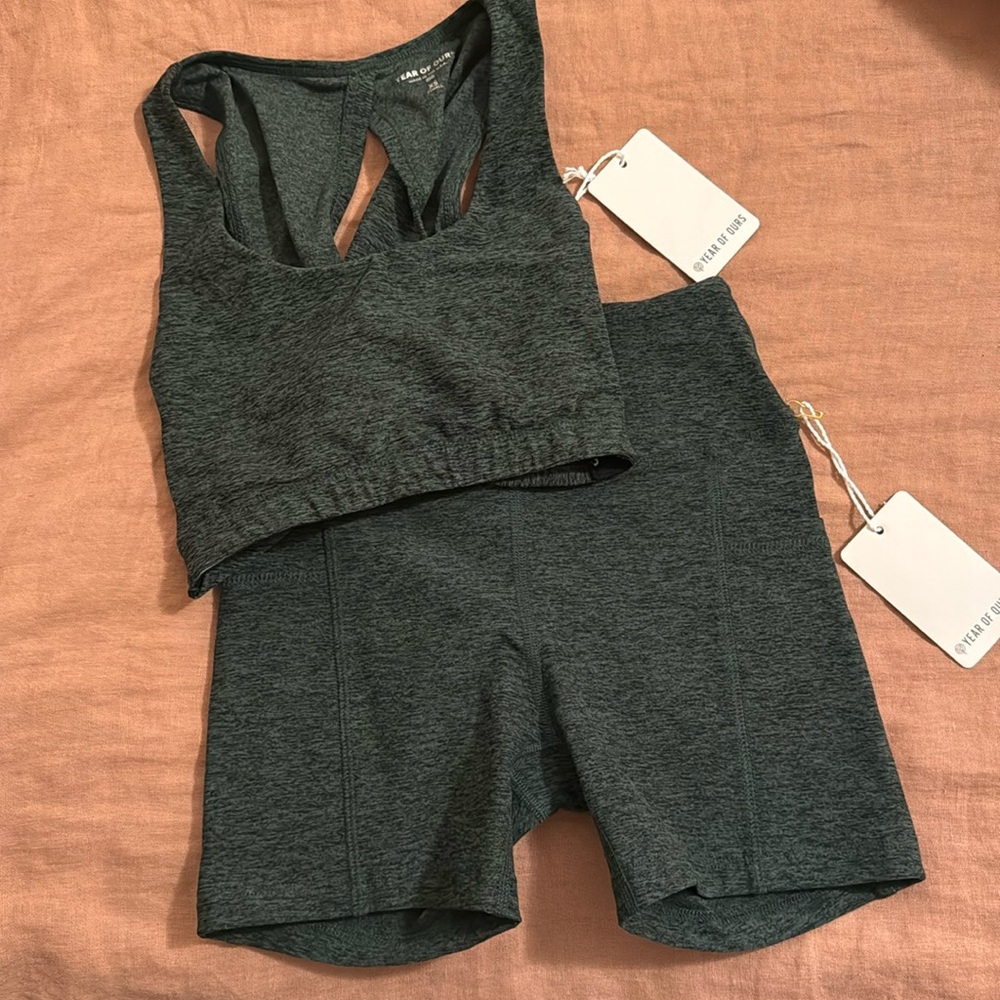 NWT Year of Ours XS Bra and Shorts Set